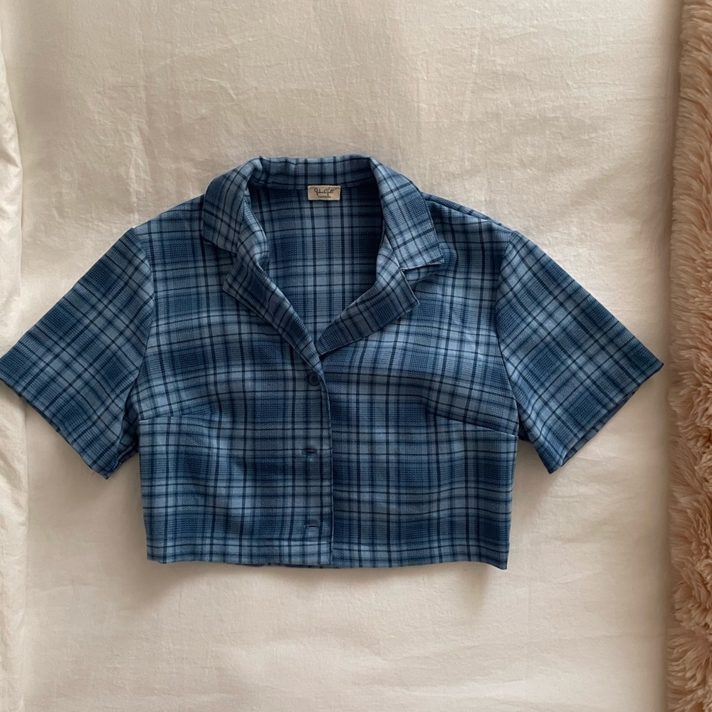 Brandy melville blue checkered top